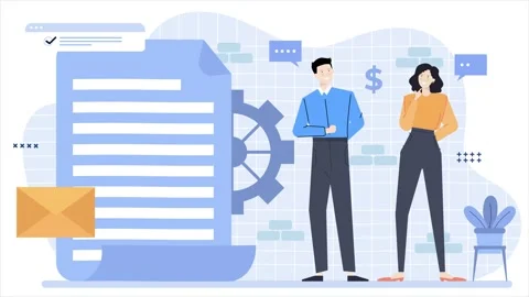 Business team management solving problem animated illustration video Stock Footage 280217927
