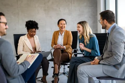 A business team manages daily tasks, structured workflow, time management, .. Stock Photos