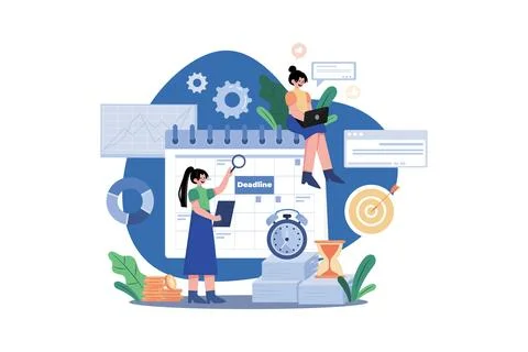 Business Team Managing Task Schedule Illustrazione stock