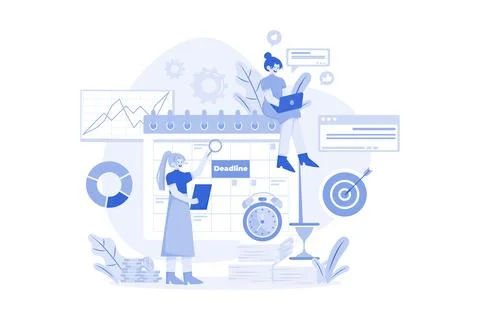 Business Team Managing Task Schedule Stock Illustration