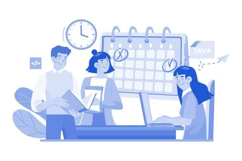 Business Team Managing Task Schedule Illustrazione stock