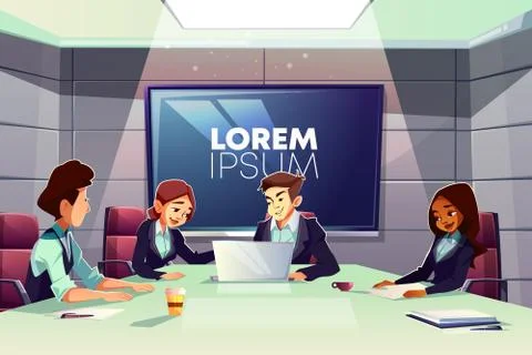 Business team meeting in conference room vector Stock Illustration