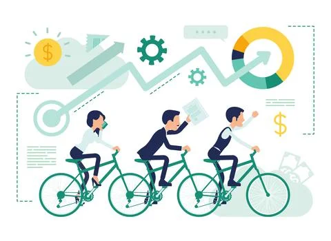 Business team moving forward Stock Illustration