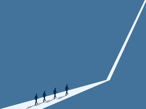 Business team on a path of rapid growth Illustrazione stock