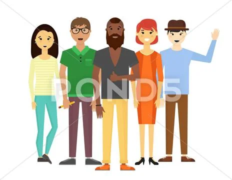 Business team people group portrait website profile about page Stock Illustration