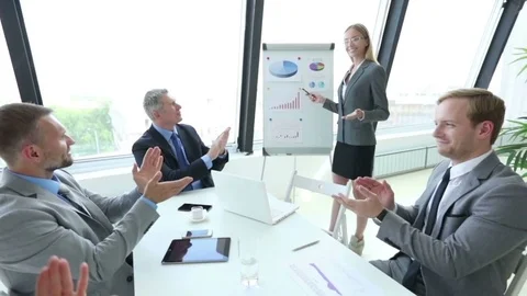 Business team at presentation Stock Footage 77431076