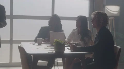Business Team Providing Feedback to Presentation Stock Footage 208803972