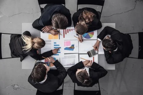 Business team with reports Stock Photos