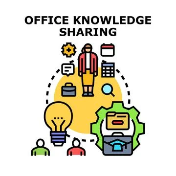 Business team sharing knowledge and developing new ideas 스톡 일러스트
