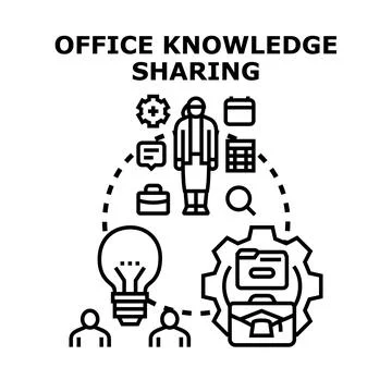 Business team sharing knowledge and developing new ideas 스톡 일러스트