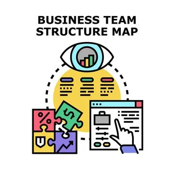Business team structure mapping organization data vision Stock Illustration