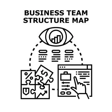 Business team structure mapping organization data vision Stock Illustration