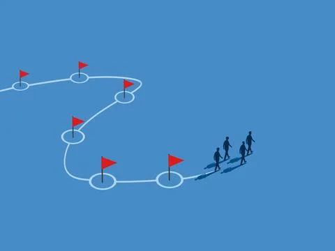 Business team successfully achieved its goals on schedule Stock-Illustration