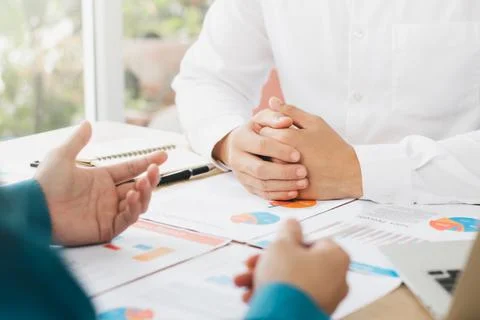 Business team using laptop computers analyze business growth and investment,  Stock Photos