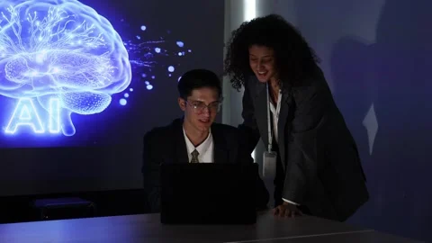 Business team using technology artificial intelligence with digital Ai assi.. Stock Footage 347589764