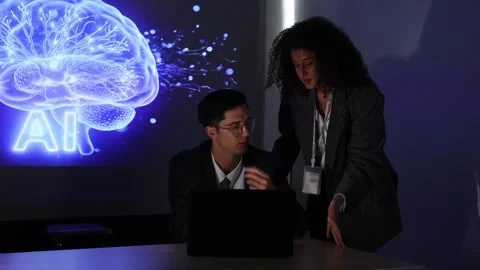 Business team using technology artificial intelligence with digital Ai assi.. Stock Footage 347589765