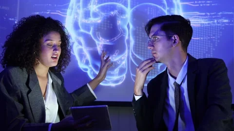 Business team using technology artificial intelligence with digital Ai assi.. Stock Footage 347589766