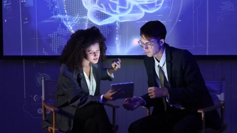 Business team using technology artificial intelligence with digital Ai assi.. Stock Footage 347589767