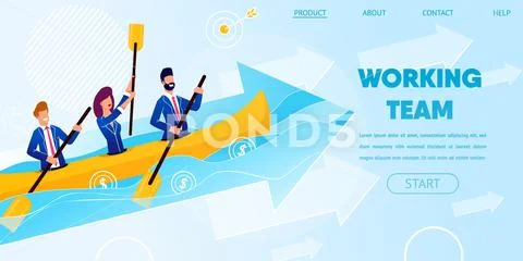 Business Team Work Together Rowing Boat in Ocean Stock Illustrationen