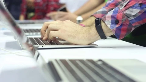 Business team working on modern notebook Stock-Footage 72630593