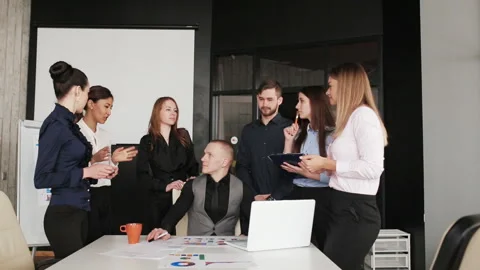 Business team working on project Video stock 95424597