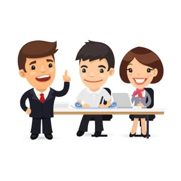 Business Team Working on the Project Stock Illustration