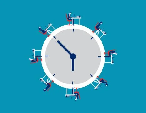 Business team working time. Vector business. Stock Illustration