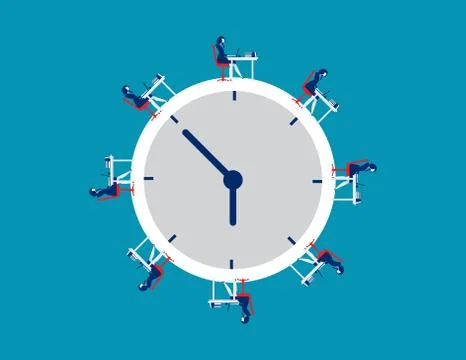 Business team working time. Vector business. Stock Illustration