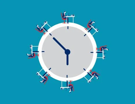 Business team working time. Vector business. Stock Illustration