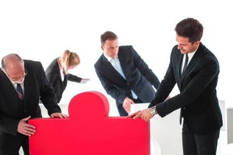 Business teamwork and problem solution Stockfoto's
