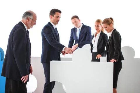 Business teamwork and problem solution Stockfoto's