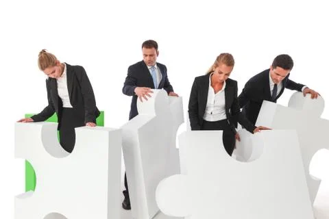 Business teamwork and problem solution Stockfoto's