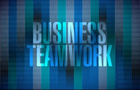 Business teamwork binary sign concept Illustrazione stock