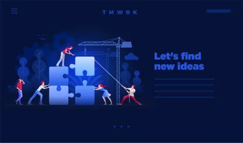 Business teamwork concept vector web site page template Stock Illustration