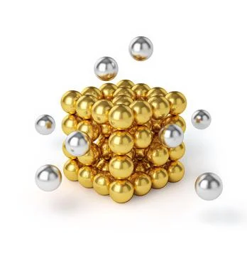 Business teamwork internet communication concept metal spheres assembling into 스톡 일러스트
