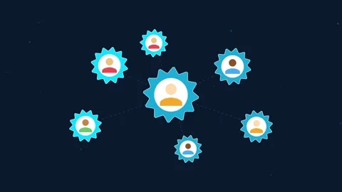 Business teamwork network with human gear icons Stock Footage 344034473