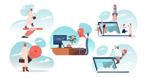 Business, teamwork, startup, thinking, brainstroming, success, goal achieveme 스톡 일러스트