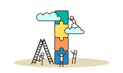 Business teamwork team vector concept illustration idea work. Success corpora Stock Illustration