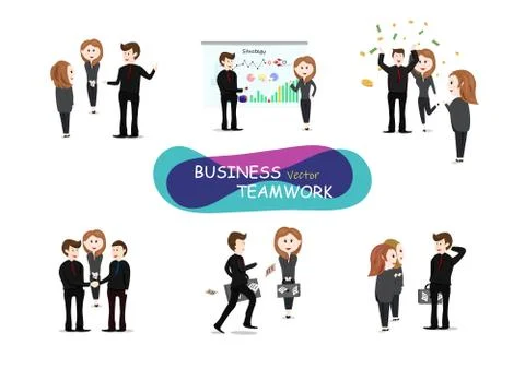 Business teamwork, vector, community working, group of people office Stock Illustration