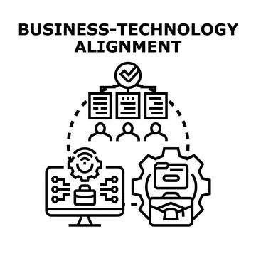 Business technology aligning for successful strategy and development Stock Illustration