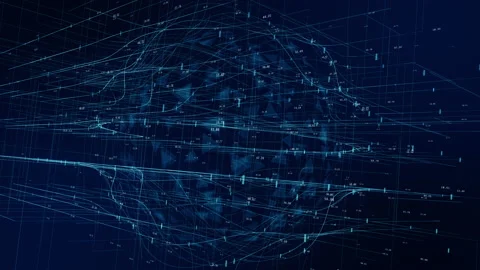Business technology background with lines, numbers, dots and triangles. High Stock Footage 141680294