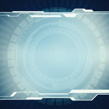 Business technology blue virtual user interface banner Stock Illustration