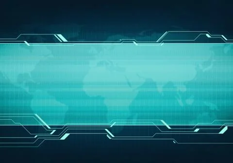 Business technology blue virtual user interface banner Illustrazione stock