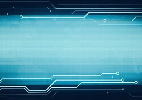 Business technology blue virtual user interface banner Stock Illustration