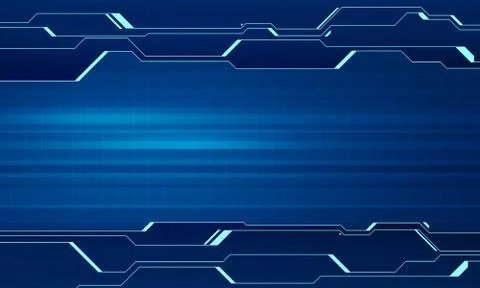 Business technology blue virtual user interface banner Stock Illustration