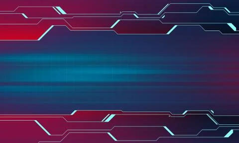 Business technology blue virtual user interface banner Stock Illustration