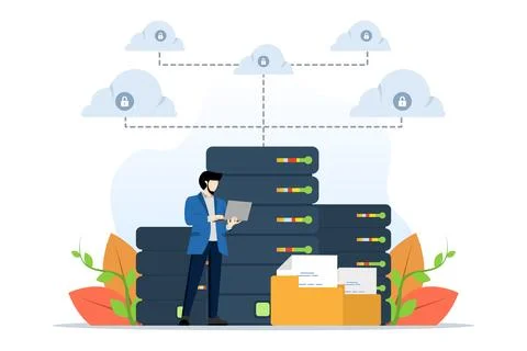 Business technology cloud storage concept イラスト素材