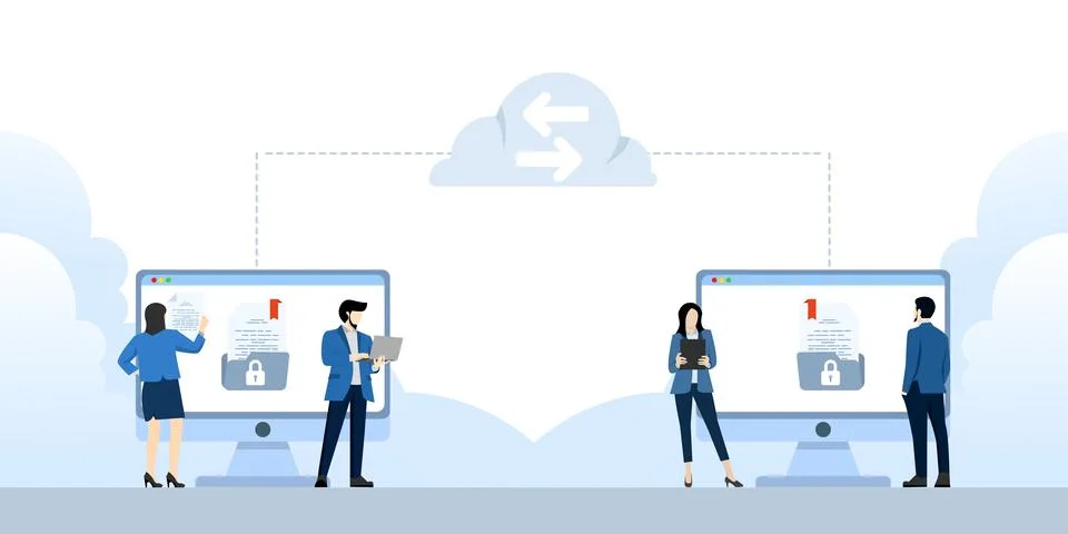 Business technology cloud storage concept Stock Illustration