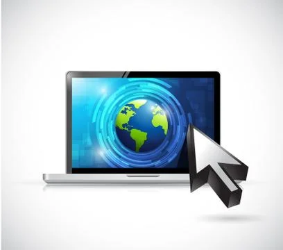 Business technology computer illustration design Stock Illustration