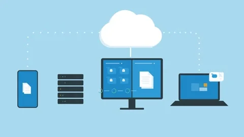 Business technology document management system storage backup concept Vídeos de archivo 344095976